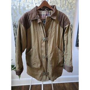 Vintage Spencer Douglas Barn Chore Coat Brown Canvas with Flannel Lining Size XL